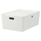 KUGGIS box with lid, white, 37x54x21 cm (14 ½x21 ¼x8 ¼") - IKEA