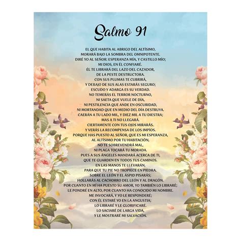 Amazon.com: Salmo 91 - Póster Vintage de Arte Cristiano, Inspirador ...