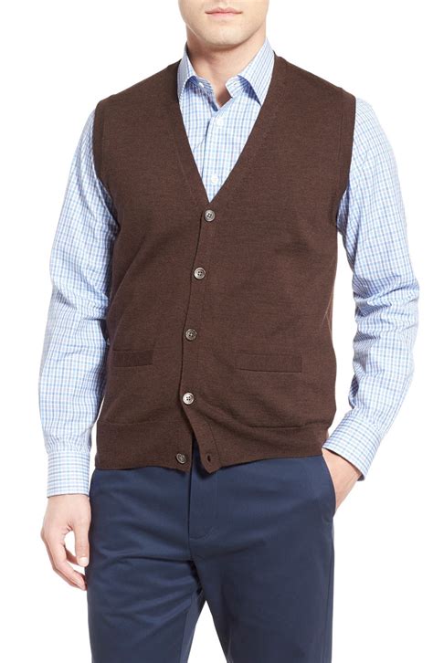 Brooks Brothers Button Front Wool Sweater Vest | Nordstrom