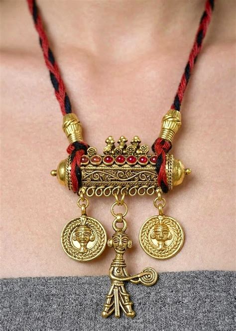 Dhokra Nomadic Tribal Boho Necklace — Handcrafted Brass Dhokra Pendant ...