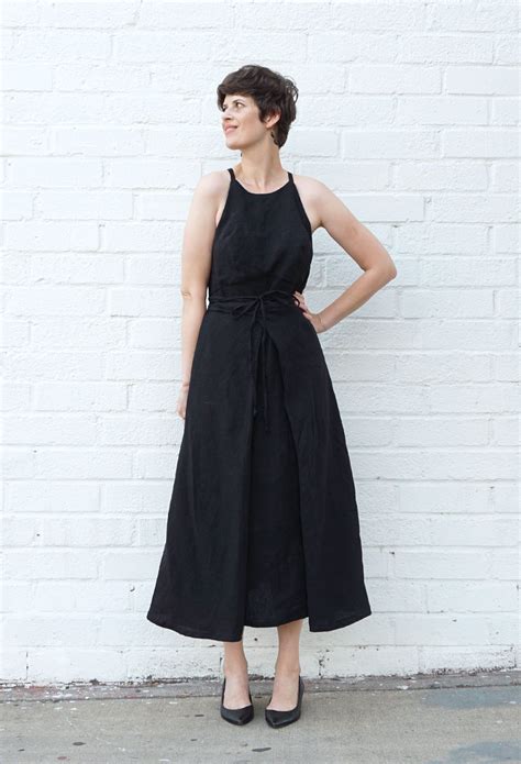 DIY Strappy Black Linen Dress – Review of the Acton Dress pattern — Sew ...