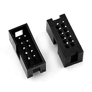 10-Pin Box Header Connector Pitch 2.54mm 10-Pin Double Dual Row ...