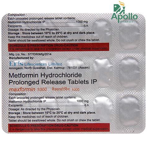 MAXFORMIN 1000MG TABLET Price, Uses, Side Effects, Composition - Apollo ...