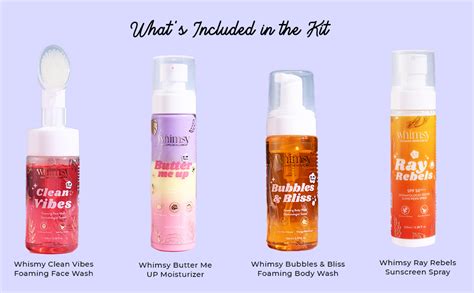 Whimsy Beauty Glow Up Body Care Set (Pack of 4) | Foaming Body Wash ...
