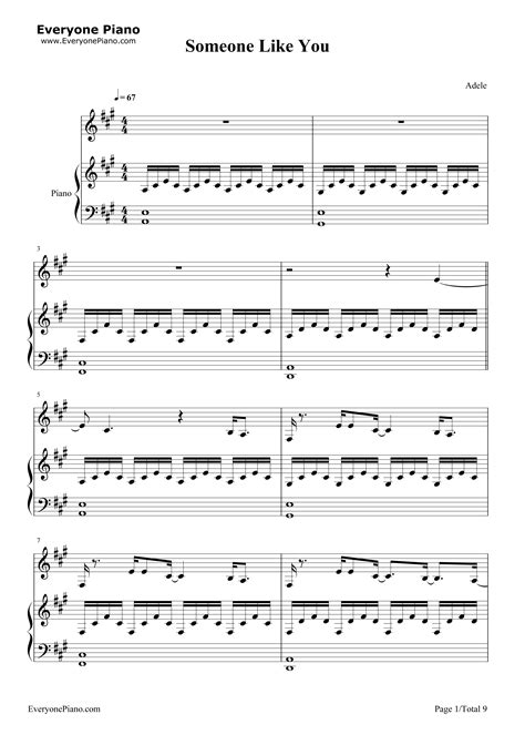 Someone Like You Original Version-Adele Stave Preview