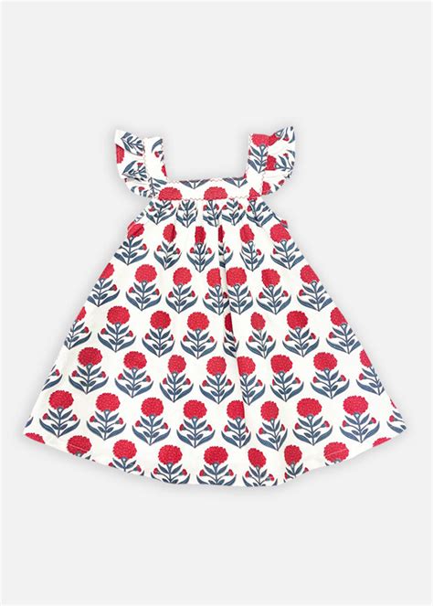 Floral Girls Dress Roses Red – The Almirah Store