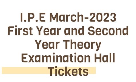 IPE March 2023 | Intermediate First Year and Second Year 2023 Halli ...
