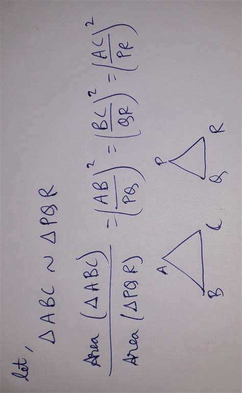 ratio of the areas of two similar triangles?? - Brainly.in