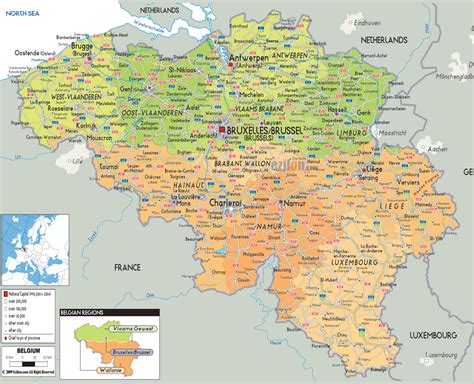 Map of Belgium – Detailed Belgium Map with Cities and Regions | Ezilon Maps