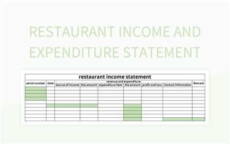 Image result for Income Statement Restaurant Example