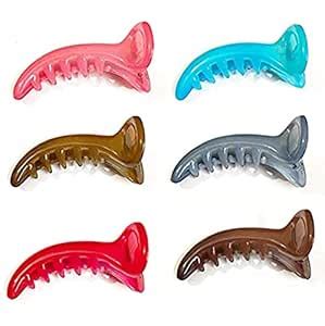 Mushti Multicolor Mini Banana Plastic Hair Clip Clucher Pack Of 6 For ...