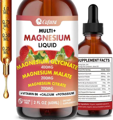 Amazon.com: Triple Magnesium Complex 900 mg Liquid, Magnesium Glycinate, Citrate, Malate with ...