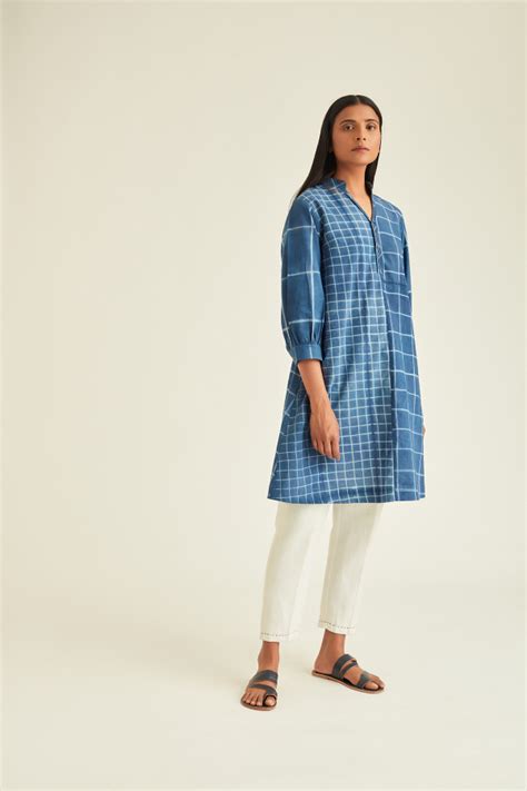 Buy Shades Of Blue Kurta | Ladies Kurta Online : Ancestry