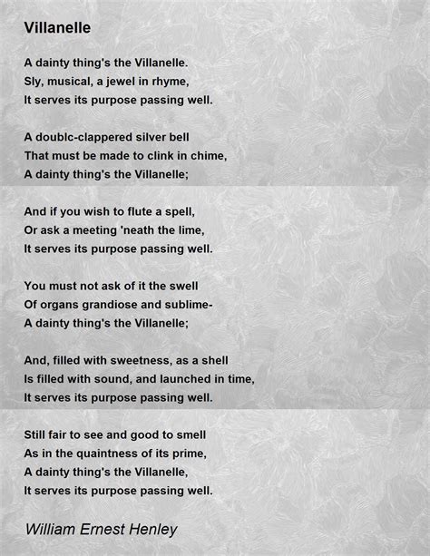 Villanelle Poem Examples