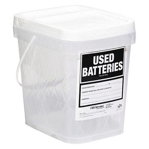 PIG, 2 gal, Prepaid Disposal Not Included, Battery Collection Container ...
