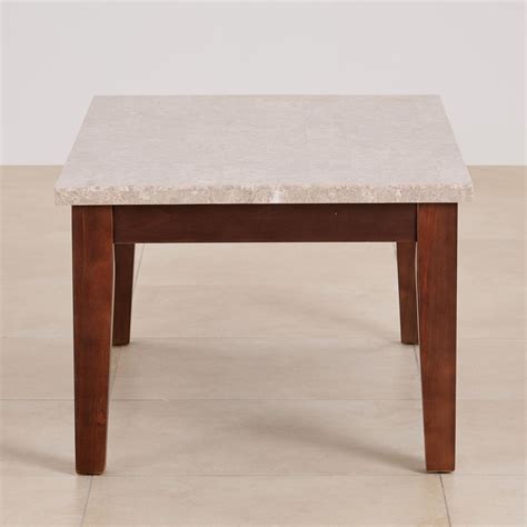 Buy (Refurbished) Geneva Oxville Marble Top Coffee Table - Brown from ...