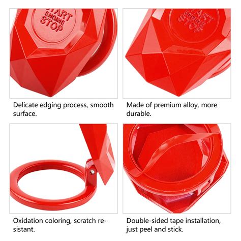 Buy LECART 1Pc Red Car Engine Start Stop Button Cover Ring Ignition ...