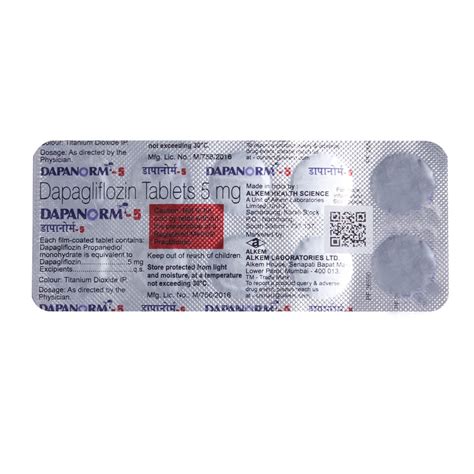 Dapanorm-5MG - Strip of 10 Tablets : Amazon.in: Health & Personal Care