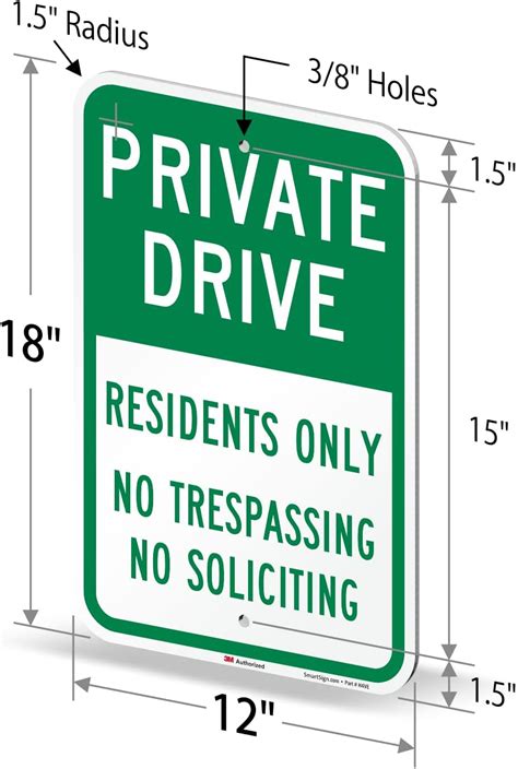 Buy SmartSign 18 x 12 inch “Private Drive - Residents Only, No ...