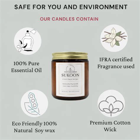 "SUKOON" Premium Soy Wax Scented Candle in Amber Glass Jar – Long Burn ...