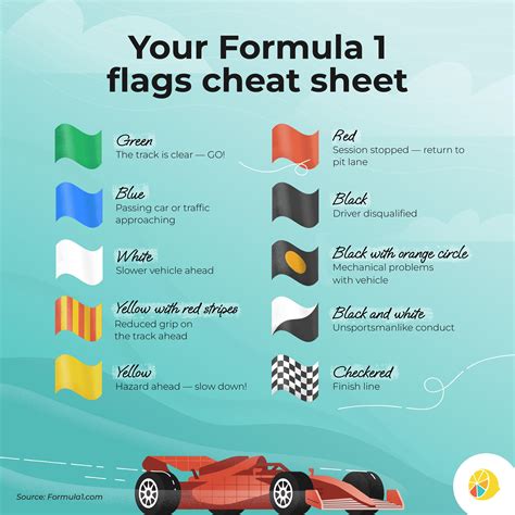 Formula 1 Flags Cheat Sheet (Credit: Lemonly) - Here's what all the Formula 1 flags mean : r ...