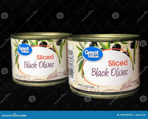 Cans of Great Value Sliced Black Olives Editorial Stock Image - Image ...