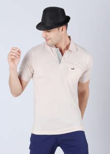 CROCODILE Solid Men Polo Neck Beige T-Shirt - Buy Biscuit CROCODILE ...