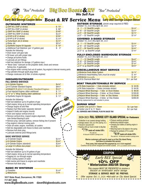 Winterization Services | Big Bee Boats & RV | Duncannon Pennsylvania