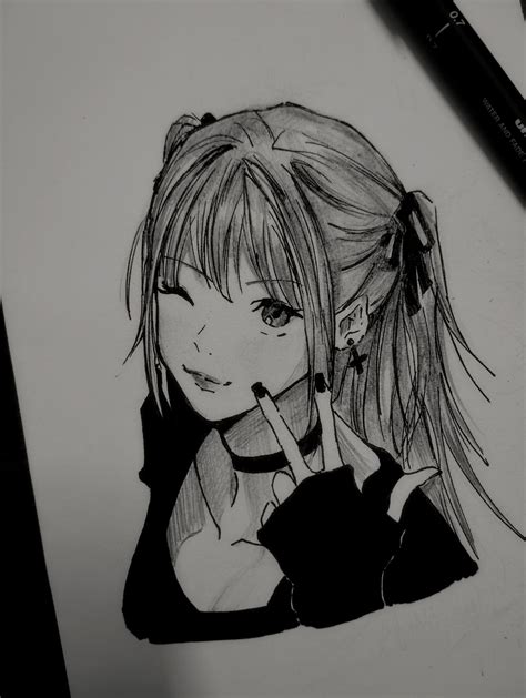 Amane Misa ~by me | Anime sketch, Anime drawings, Cute drawings