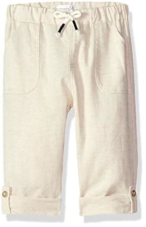 Mud Pie Baby Boys Faux Linen Drawstring Waist Pants, Brown, 9-12 Months ...