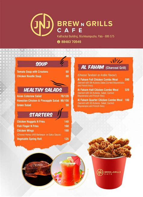 Menu at Brew n Grills Cafe, Pala