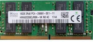 Hynix PC4-2666 Mhz ,1.2V , Non Ecc, SO Dimm DDR4 16 GB (Dual Channel ...
