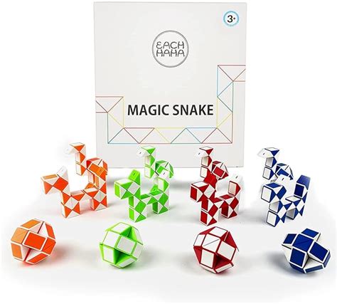 EACHHAHA 12 Pack 24 Blocks Magic Snake Cube, Snake Cube Mini Twisting ...