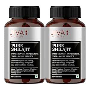 Jiva Pure Shilajit 100% Pure & Natural 60 Capsules (Pack of 2) : Amazon ...