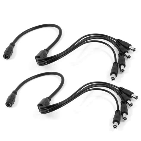 STORE99® 2 Pcs 1 Female to 4 Male 5.5mm x 2.1mm DC Power Splitter Cable ...