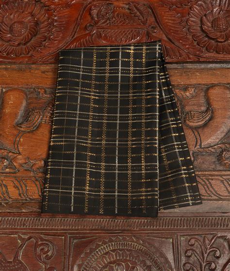 Buy Black Handwoven Kanjivaram Silk Blouse T340120