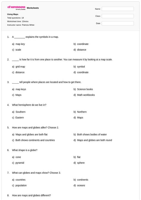 50+ Maps worksheets for Class 2 on Wayground | Free & Printable