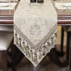 Buy Loom and Mill Luxury Thick Damask Table Runner, Floral Jacquard ...