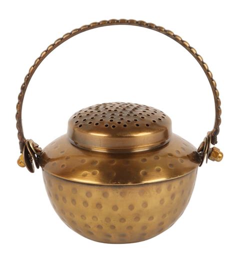 Golden Pot Shape Brass Lobaan Dhoop Daan For Puja Essentials — IKIRU