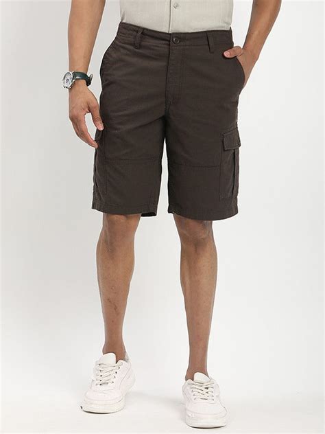 Buy Men Solid Cotton Shorts Online | Indian Terrain