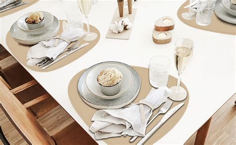 Buy Faux Leather Placemats with Coasters - Set of 6, Place Mats for ...