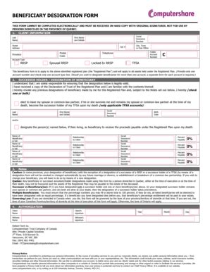 2016 Computershare Beneficiary Designation Form Fill Online, Printable ...