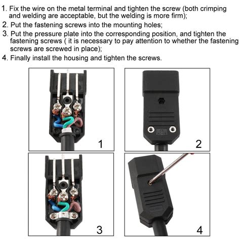 AC250V 10A IEC320 C14 Male to C13 Female Black (Pair)