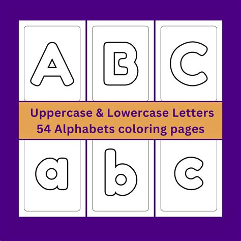 Alphabet Coloring Pages, ABC Coloring Book for Kids, Uppercase & Lowercase Letters Worksheet for ...