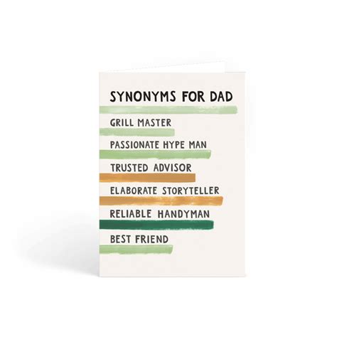 Dad Synonym | Father's Day Card | Dad synonym, Personalized dad ...
