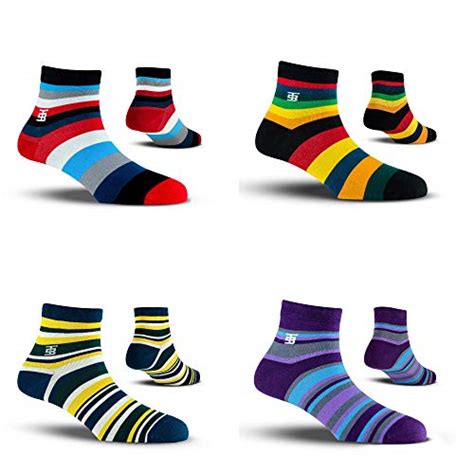 Buy SockSoho Premium ANKLE LENGTH Socks for Men Combo | Stripes Set ...