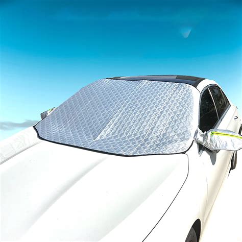 76"x50" Windshield Cover for Ice Snow Sun, Heavy Duty Ultra Thick Protective Windscreen Cover ...