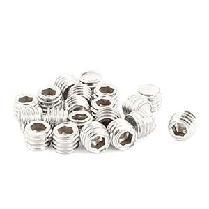 PRAV® 20pcs M8x6mm Metric Thread Hex Socket Flat Point Set Grub Screw ...
