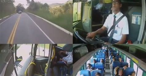 Bus Driver Avoids Accident With Speeding Car
