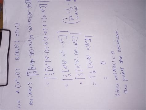 prove that (a^2,0),(0,b^2) and (1,1) are collinear of 1/a^2+1/b^2=1 ...